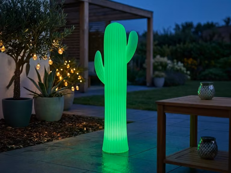 Lampada da terra a LED solare Smartwares Cactus OSL-60084 bianca 111,5 cm RGBW