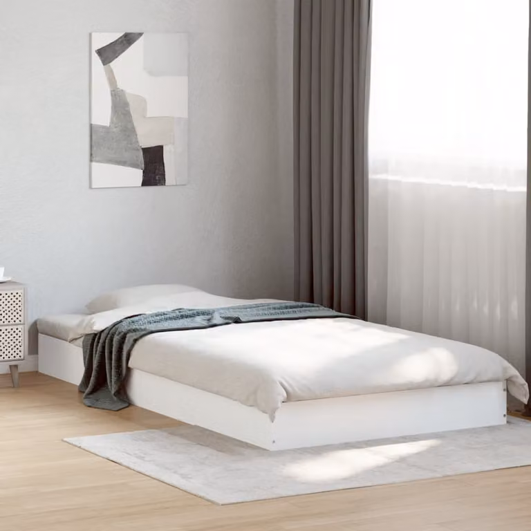 Giroletto vidaXL in legno multistrato bianco con doghe fisse per adulti L/P: 190 x 90 cm