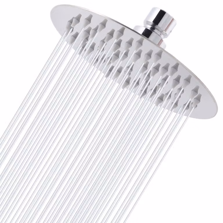 Doccia a pioggia da 15 cm, acciaio inossidabile 304, alta pressione, rotonda, finitura cromata, montaggio a parete o a soffitto