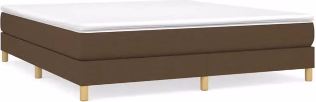 Letto matrimoniale moderno con struttura a rete a molle e rivestimento in tessuto marrone scuro L/P: 160 x 200 cm – 1