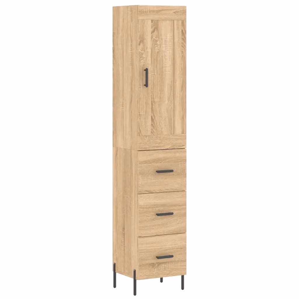 Credenza Buffet Armadio da Cucina Design Mania in Legno e Metallo Marrone L/P/H: 34,5 x 34 x 180 cm – 2