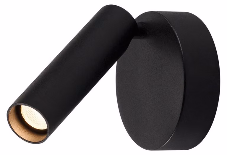 KARPO 30 Spot singolo, lampada da parete e soffitto rotonda nera LED, 3000K