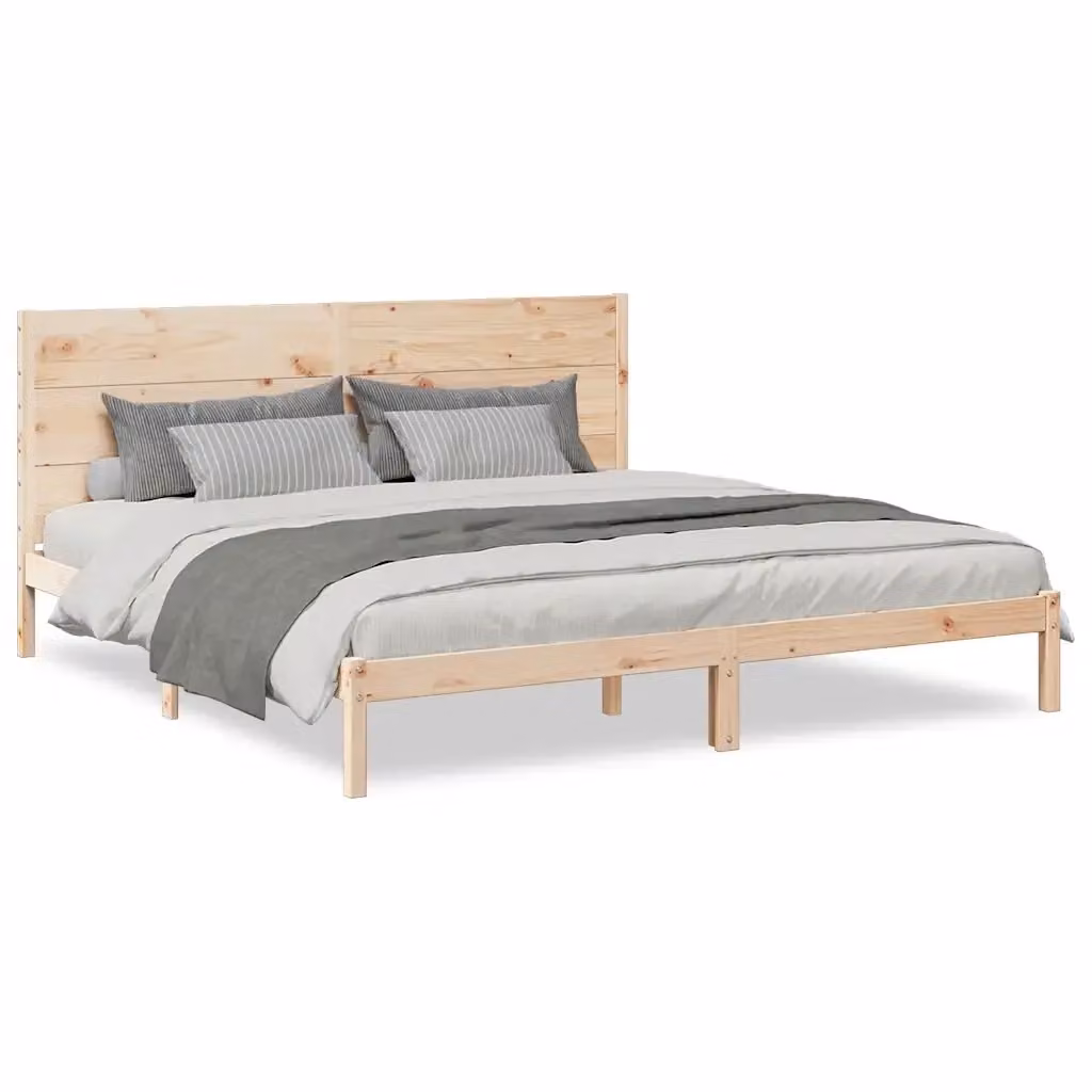 Giroletto Extra Lungo vidaXL in Legno di Pino Massello Marrone L: 205.5 cm, P: 215.5 cm, H: 100 cm – 2