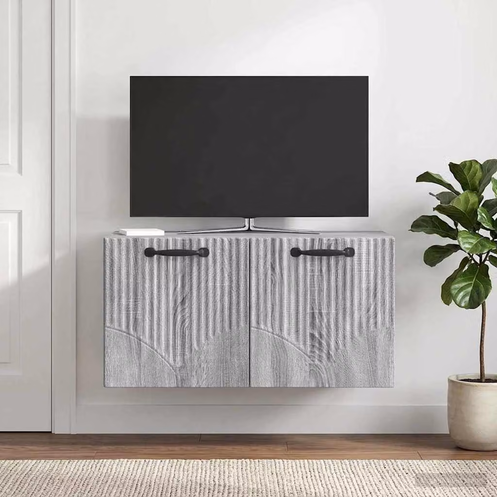 vidaXL Mobile Porta TV da Muro Moderno Grigio, L 59,5 cm x P 31 cm x H 30 cm