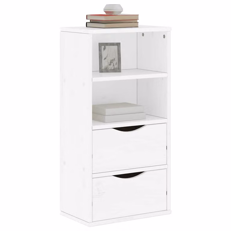 Armadietto Laterale con Cassetti vidaXL ODDA Bianco in Legno di Pino, L: 40 cm, P: 24 cm, H: 79 cm