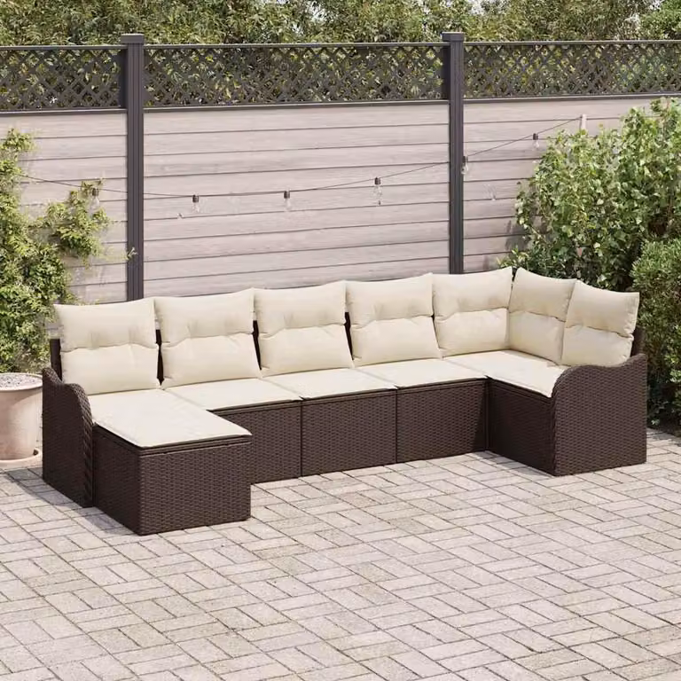 Maison Exclusive - Set Divano da Giardino Marrone polyrattan