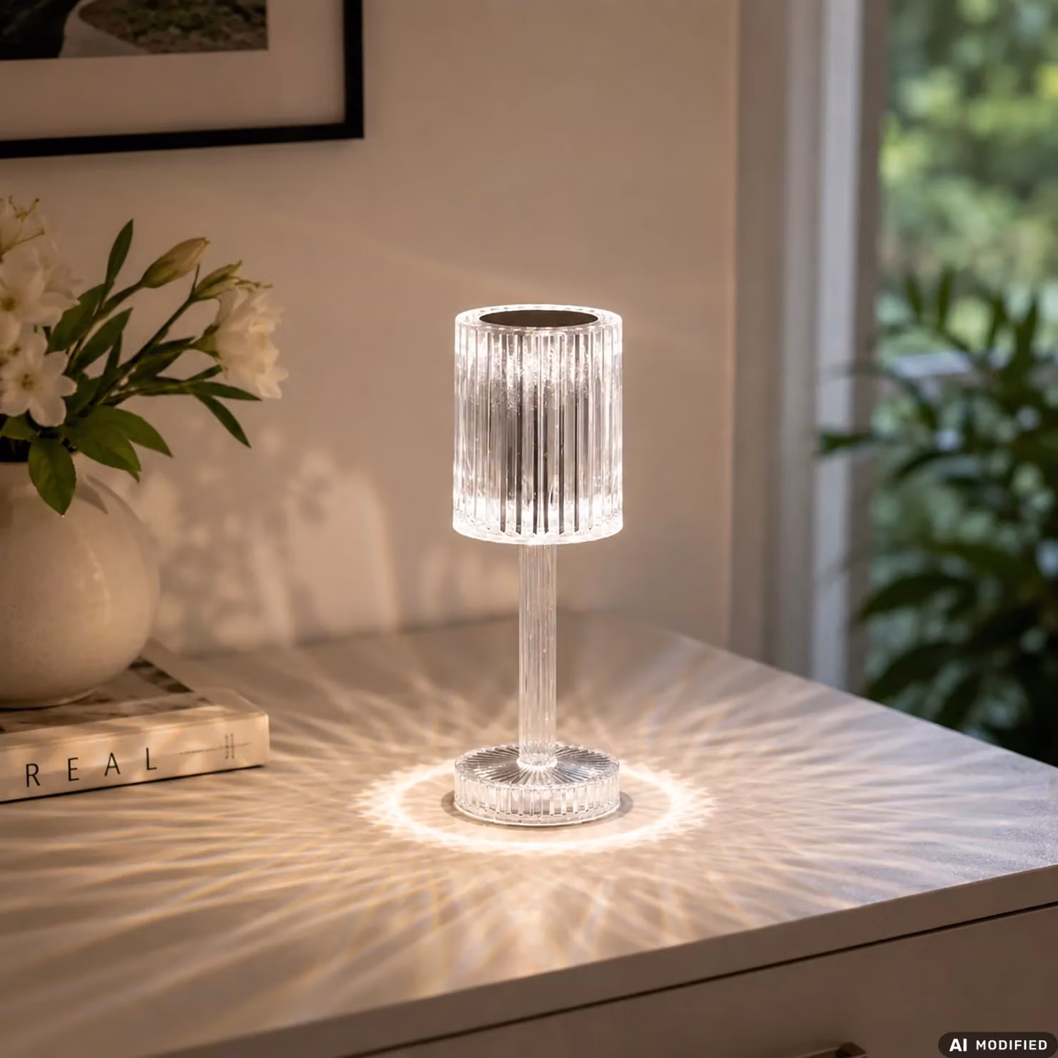 DICTROLUX Lampada da Tavolo Venere LED Trasparente Ricaricabile e Dimmerabile – 2