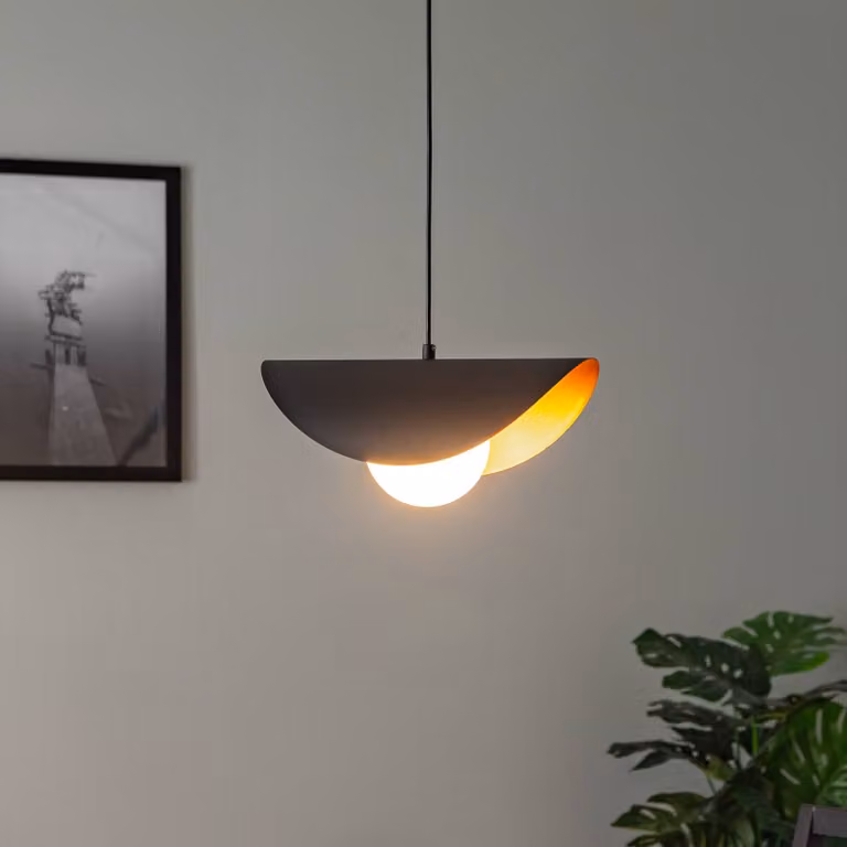 Lampada a sospensione in vetro Vatoz 2866 Opviq, dimmerabile, Nero, Soggiorno / Sala da pranzo, Metallo, Moderno, Lampada a sospensione