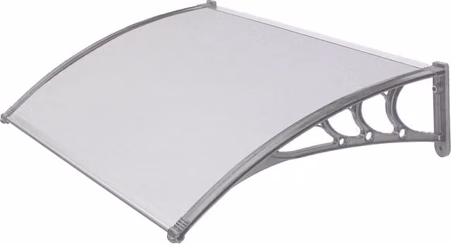 Pensilina tettoia da esterno Fredi in ABS grigio con policarbonato compatto satinato opaco L: 130 cm, P: 100 cm