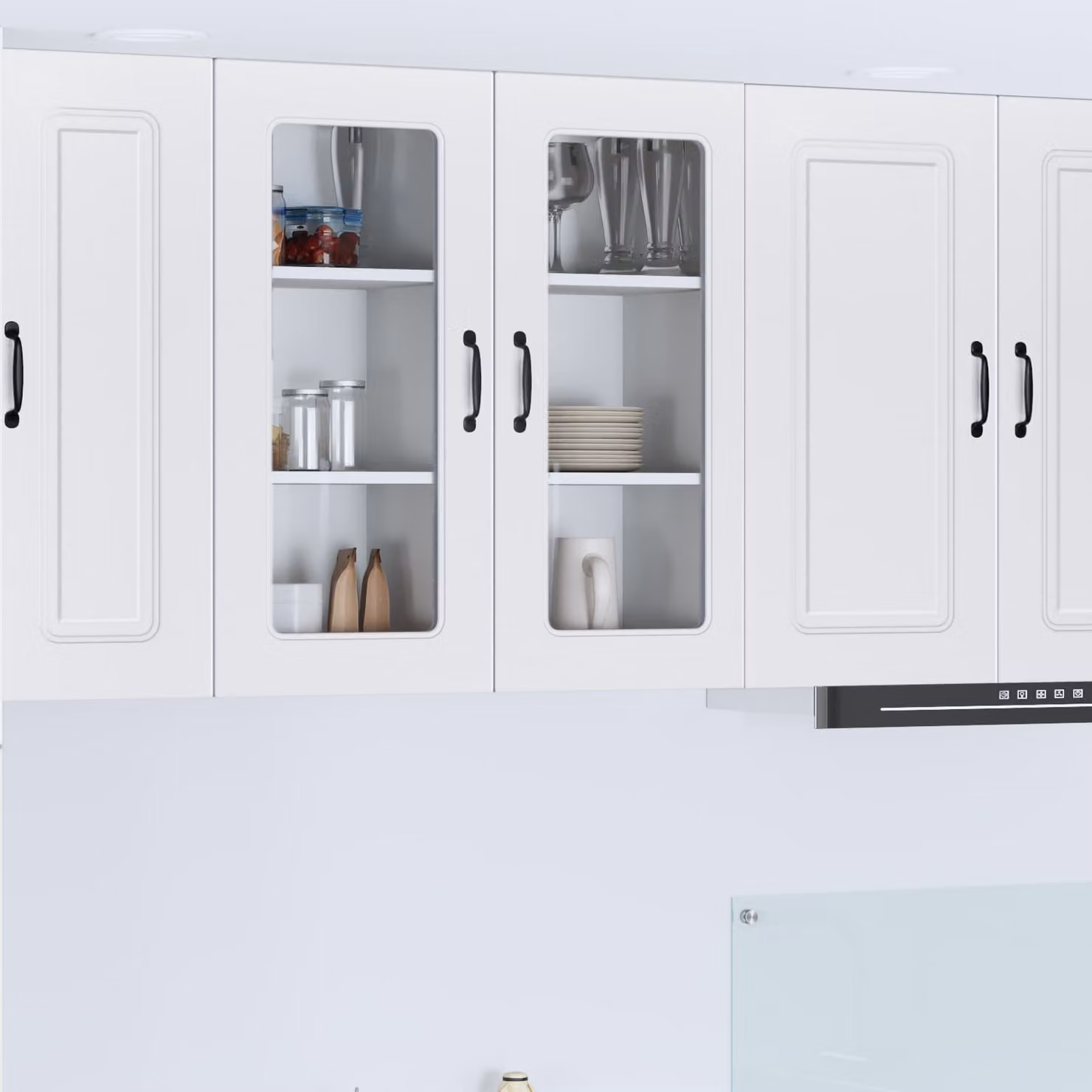Pensile da cucina moderno vidaXL Kalmar in MDF bianco con ante a battente e ripiani interni L/P/H: 80,0 x 31,0 x 40,0 cm