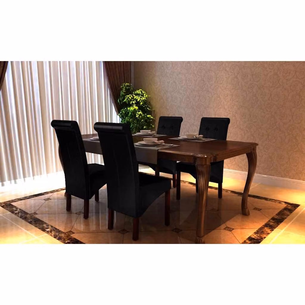 vidaXL Sedie da Pranzo 4 pz Nere in Similpelle