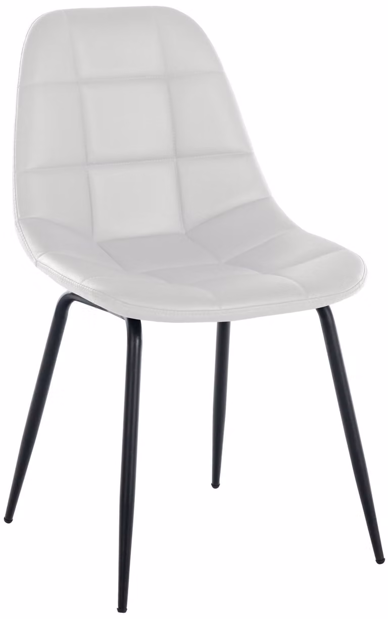 Sedia CLP Tom con struttura in metallo e imbottitura di alta qualità, colore bianco. Materiale: ecopelle