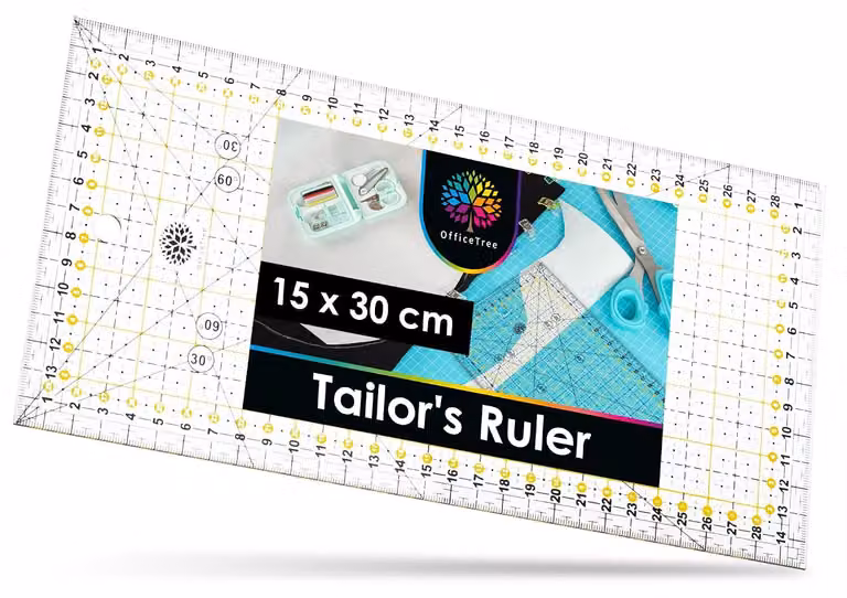 Riga per patchwork, 15 cm x 30 cm - Righello da taglio, 30 cm - Righello per quilt - Righello per patchwork compatibile con cutter rotativi - Righello per cucito - Righello per tessuti