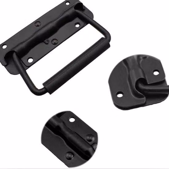 Maniglie ribaltabili nere, 2 pezzi, 120 mm, per cassette degli attrezzi, scatole per ferramenta e maniglie per valigie