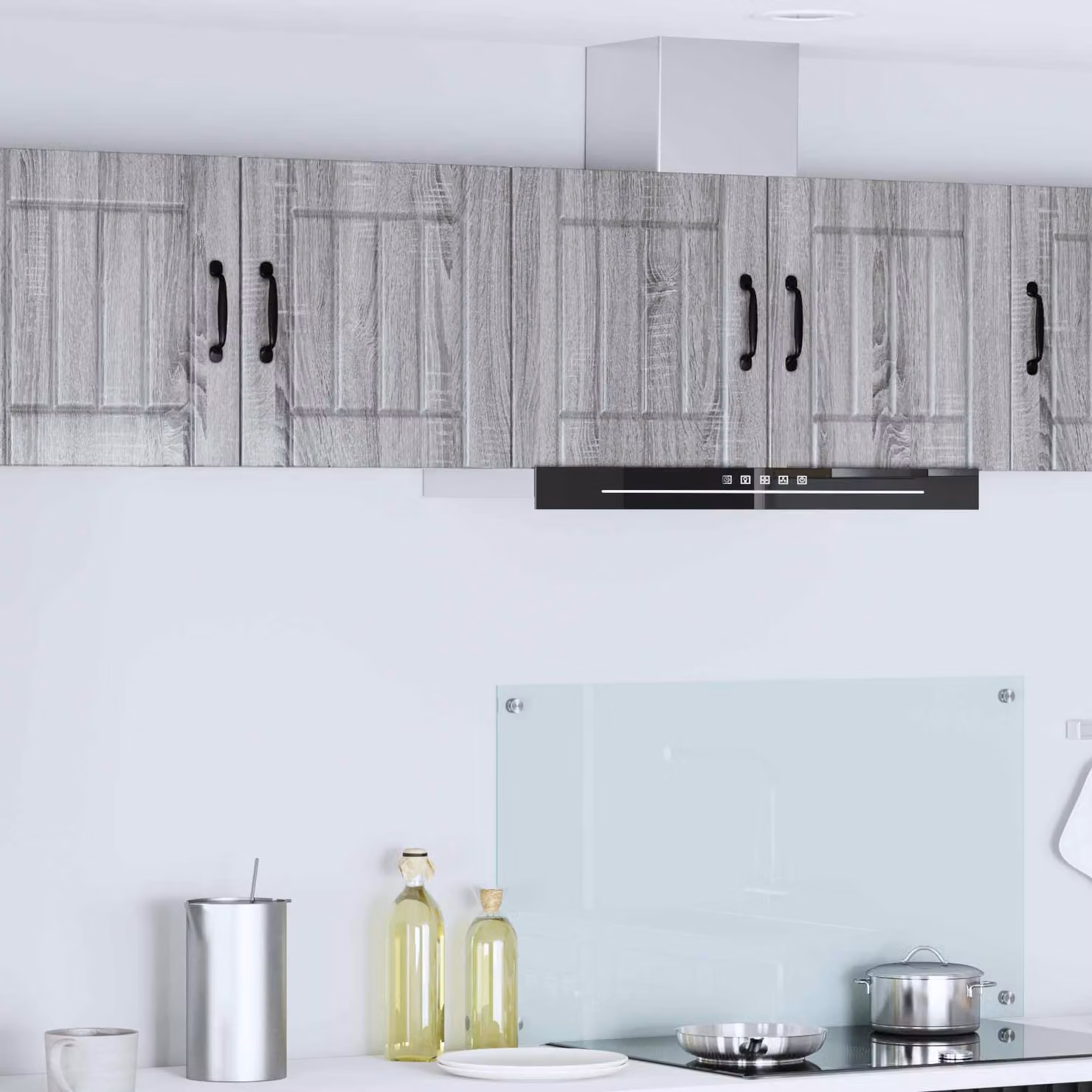 Set di 2 armadietti a muro vidaXL LUCCA moderni per cucina in MDF Grigio opaco L/P/H: 40 x 31 x 40 cm