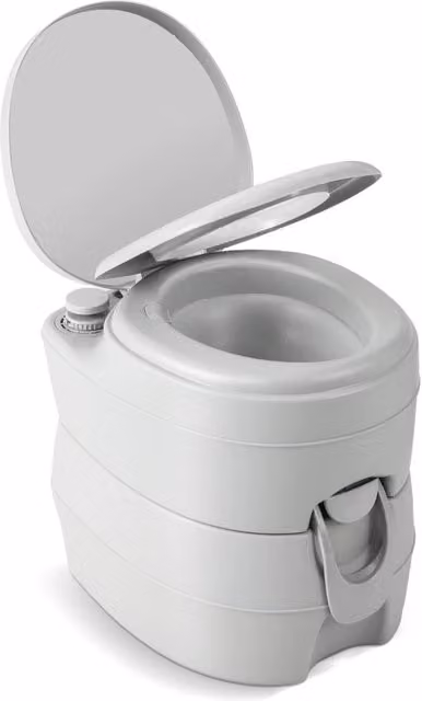 Toilette portatile da campeggio con serbatoio rifiuti da 20L e sedile antiscivolo, Grigio – 1