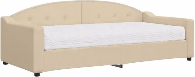 Divano letto | Sof¨¤ letto | Letto singolo con Materasso Crema 90x200 cm in Tessuto