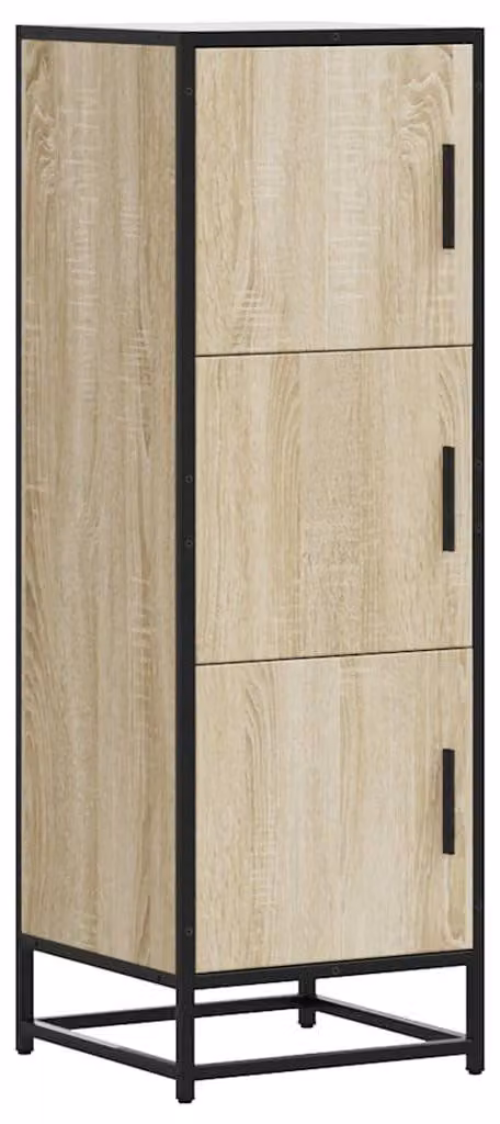 Mobile contenitore Sonoma, rovere impiallacciato, 35,5 x 35 x 106,5 cm, realizzato in legno composito e metallo