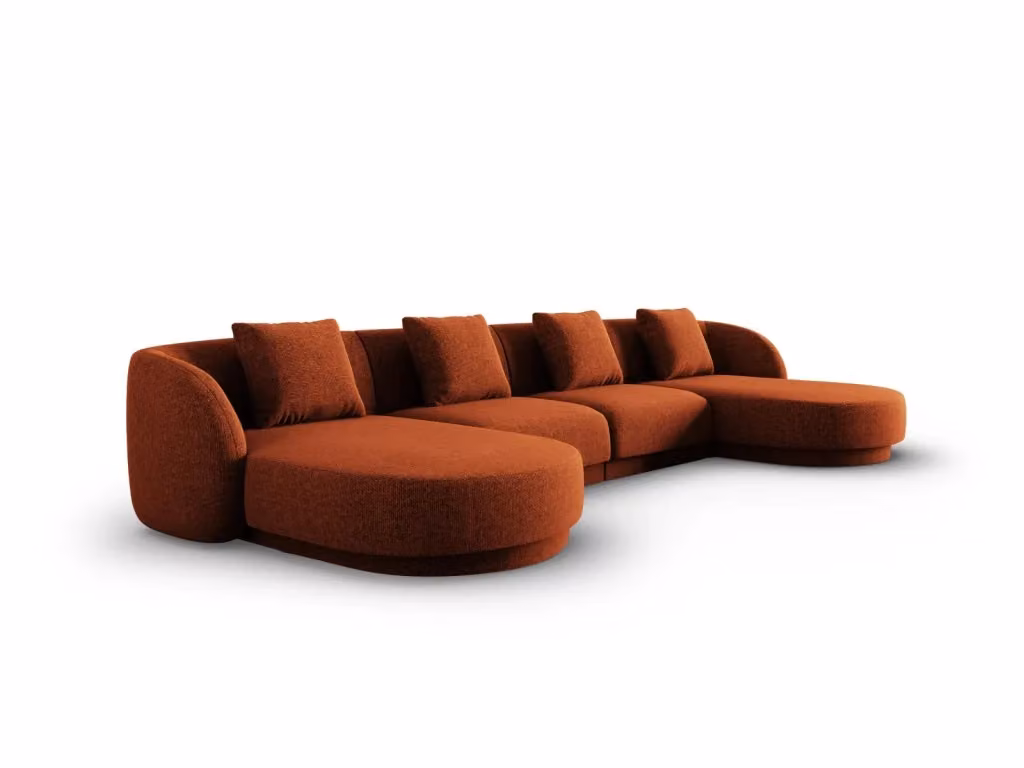 Divano panoramico Tulum a 5 posti Cosmopolitan Design in ciniglia color terracotta L/P/H: 330 x 154 x 70 cm – 2
