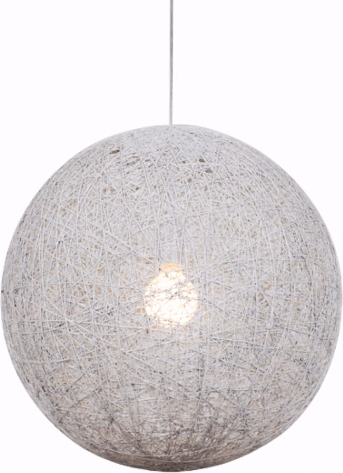 Lampada a sospensione CARUBA cromata-bianca 1xE27x60W con cavo / sisal, dimensioni: 120x30x30 cm, IP20, Candellux