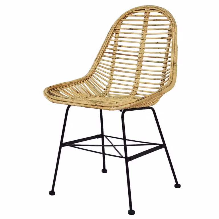 Sedie da pranzo 6 pezzi. Rattan natura