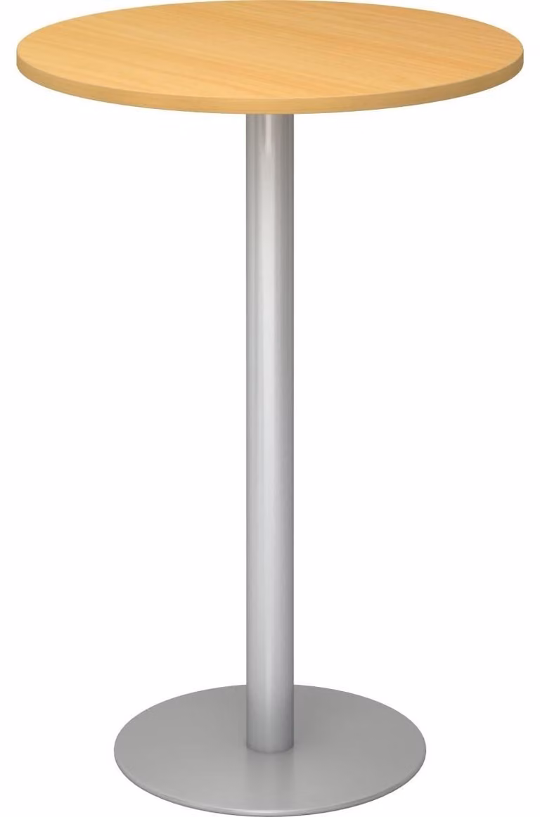 BISTRO H80R S - Tavolo da conferenza modulare, legno noce argentato, diametro 80 cm