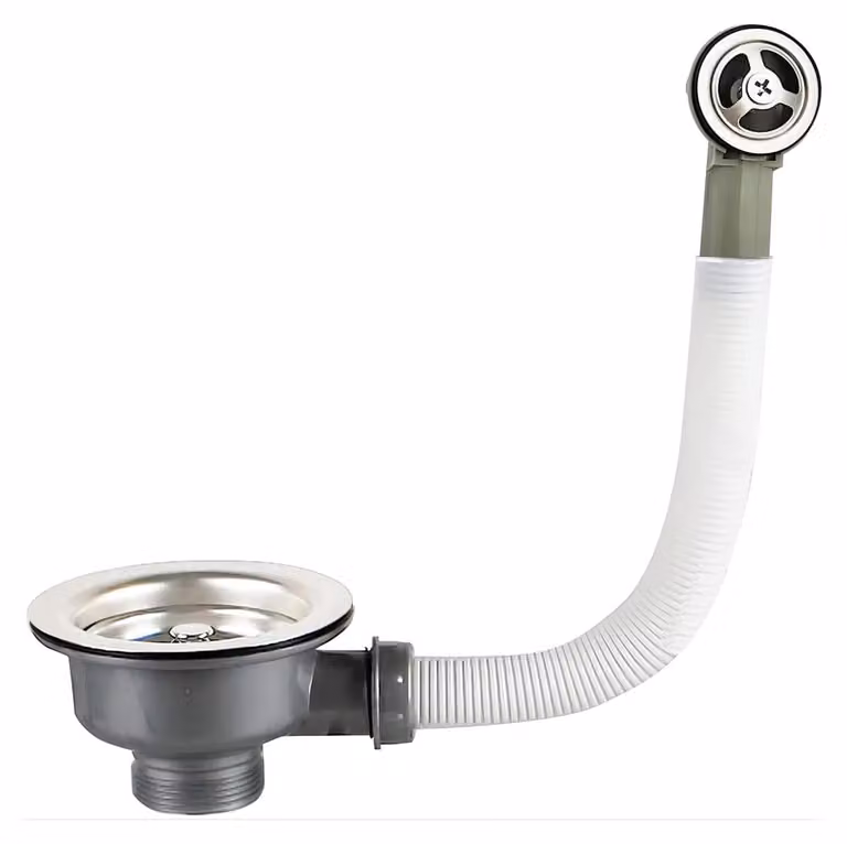 Solidchoice - Scarico per lavello da cucina in acciaio inossidabile con troppolo rotondo da 114 mm