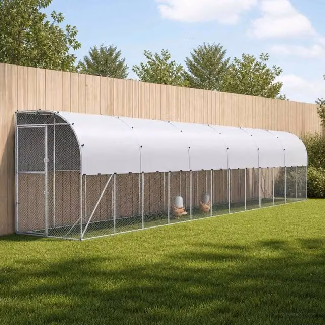 Gabbia per Polli Contro il Muro Argento 600 x 150 x 215 cm 3434710
