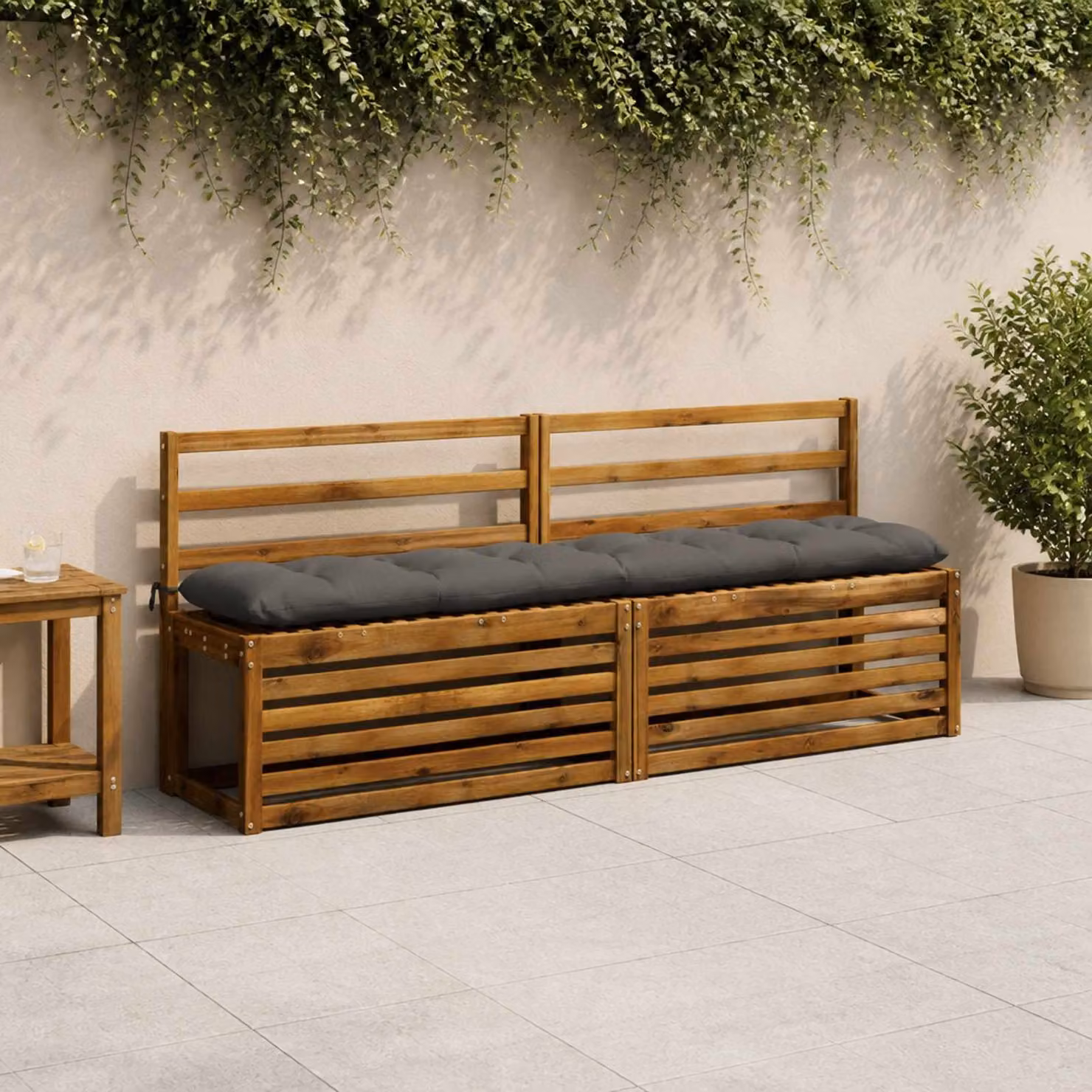 vidaXL Cuscino per panchina VIANEN 100% Poliestere Antracite