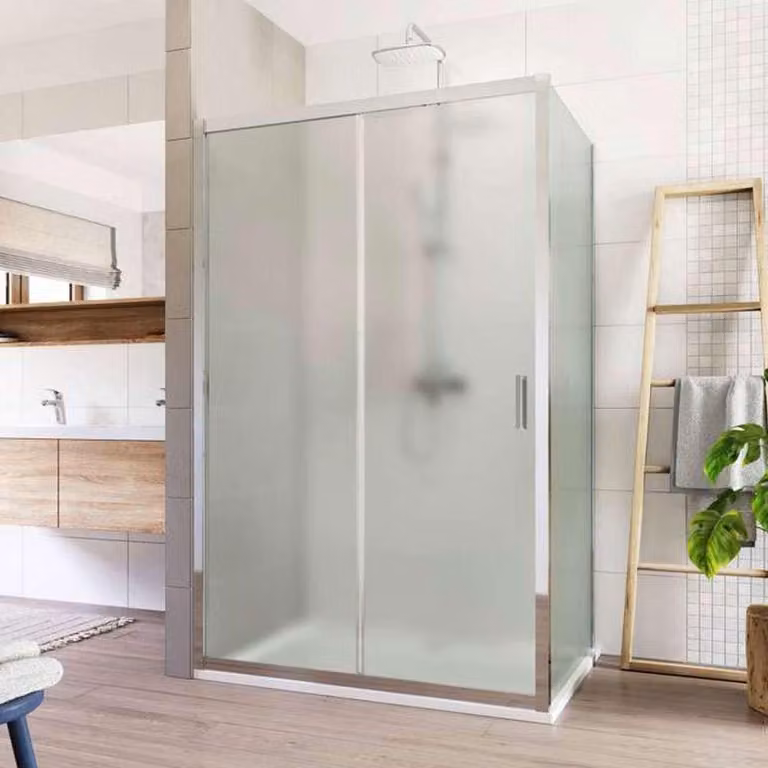 Cabina doccia Mereo, Lima, rettangolo, a scomparsa, 110x100 cm, cromo ALU, vetro Point - CK87432K