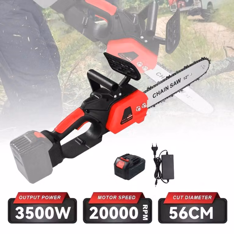 Troncatrice elettrica - Sega da potatura - Sega manuale - Troncatrice a batteria - 12 Pollici - 3500W - Senza spazzole