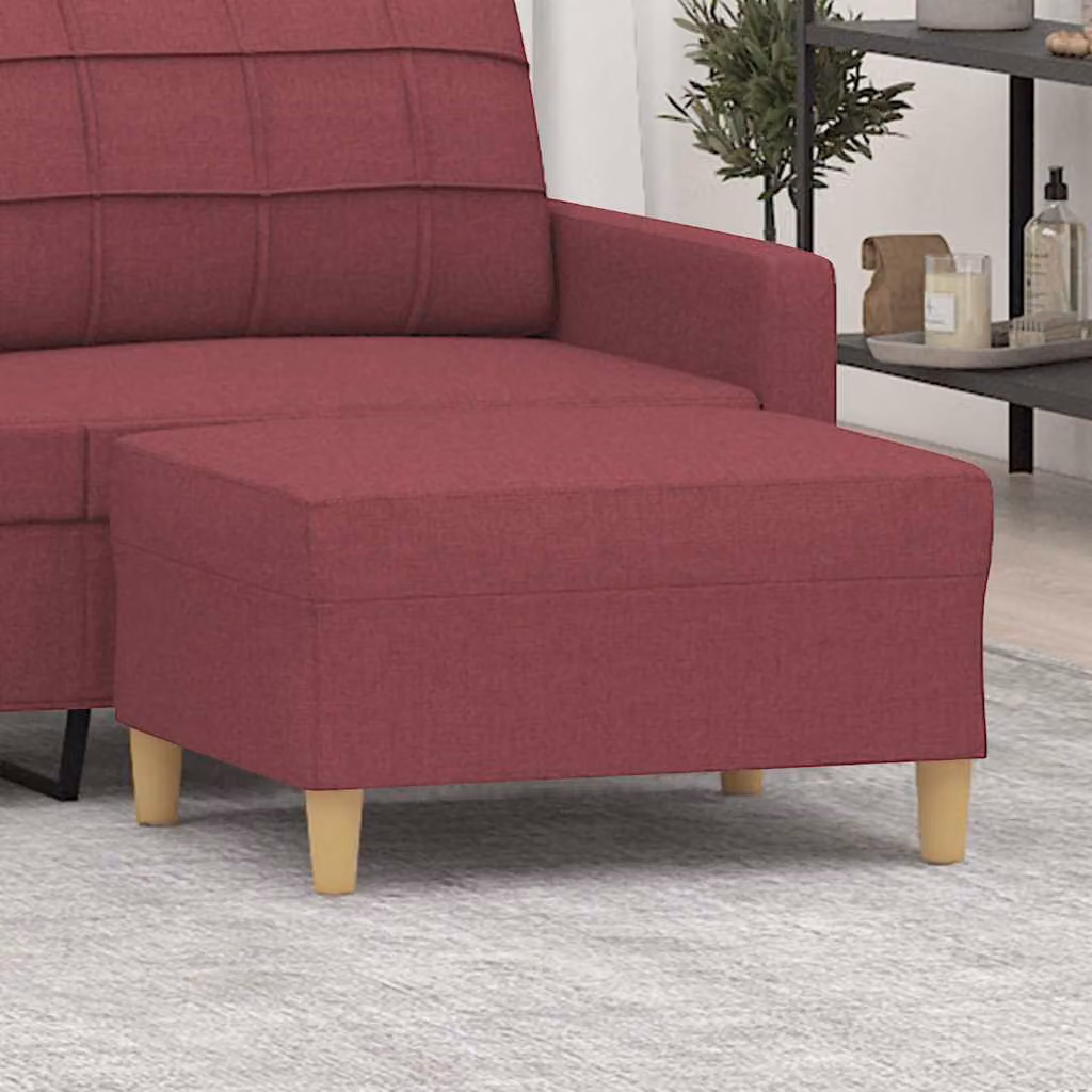 Poggiapiedi vidaXL in tessuto rosso, L: 70 cm, P: 55 cm, H: 41 cm