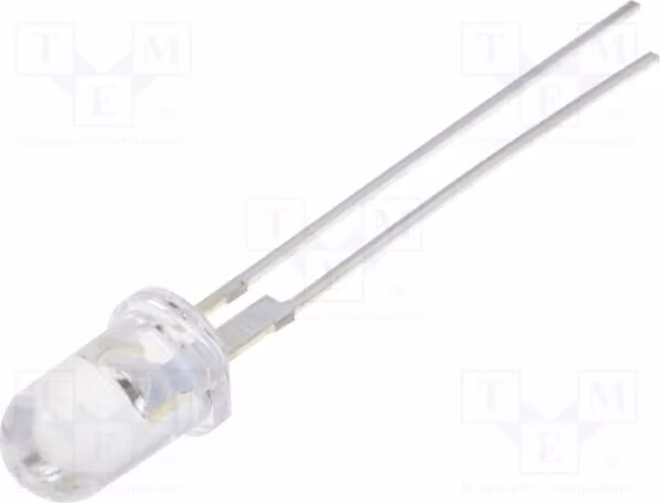 2x LED OS5REA5111P, diodi LED a montaggio su circuito stampato (THT), 5mm, colore rosso, 60.000-75.000 mcd, 2-2,6V, 50mA, angolo di emissione 15°