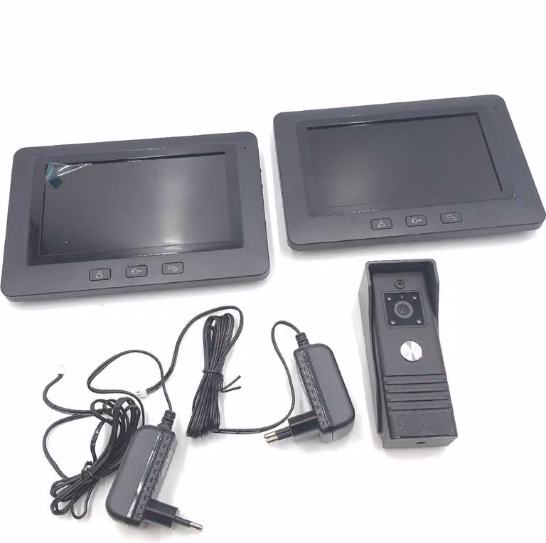 Videocitofono Alpha VDP45A3 a 4 fili, nero, con due monitor a colori da 7 pollici