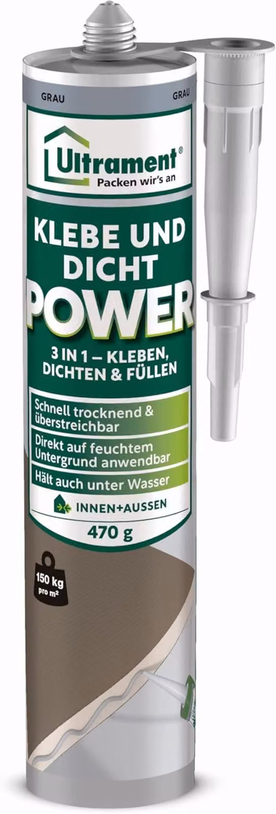 Adesivo Ultrament e potere sigillante grigio, 470 g