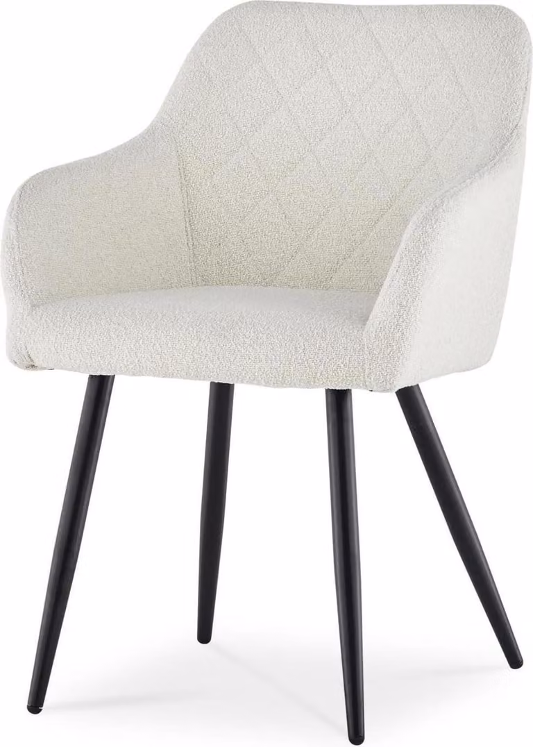 CLIPOP sedia da pranzo Teddy Beige Bracciolo in bouclé Gambe in metallo Poltrona imbottita