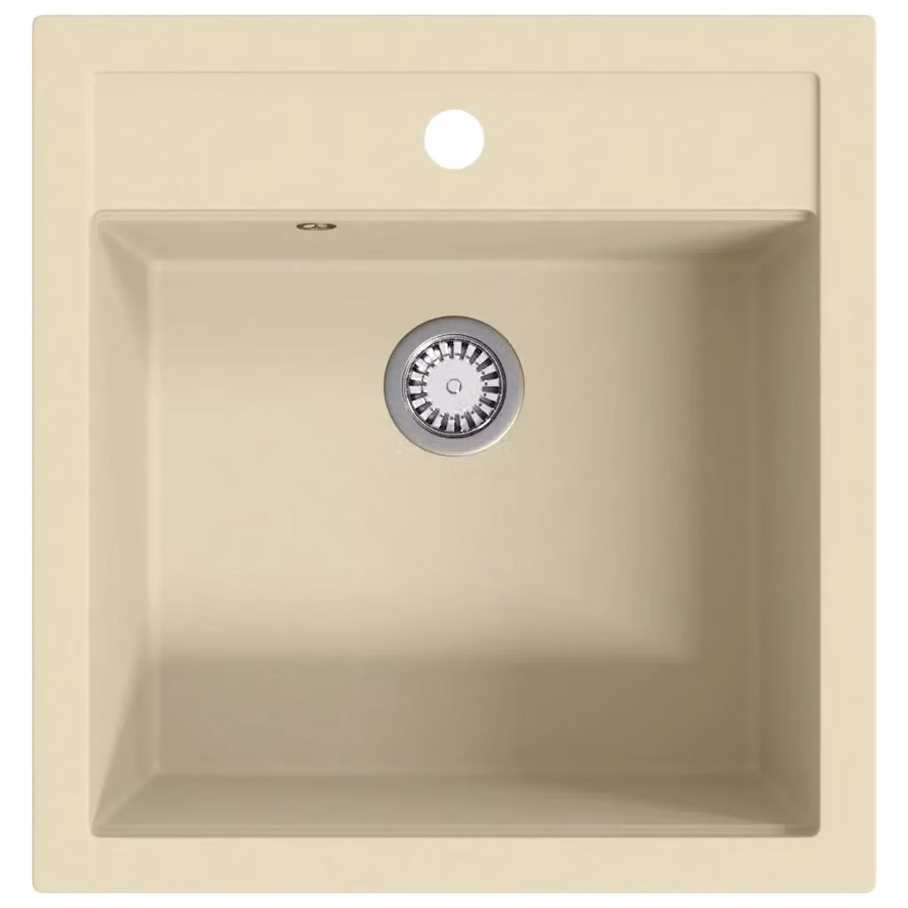 Lavello da cucina a vasca singola in granito vidaXL colore beige L/P/H: 51,0 x 49,0 x 30,6 cm – 2