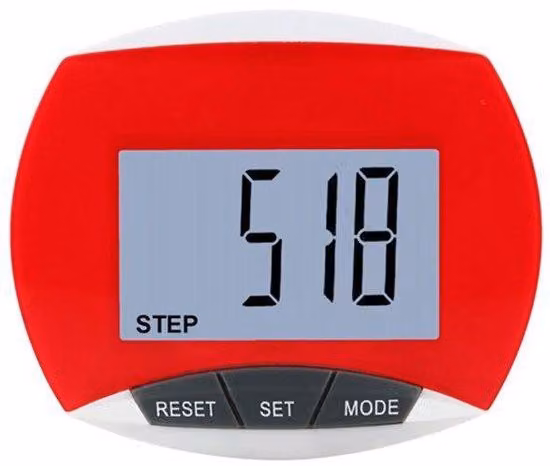 Contapassi con display LCD, ideale per jogging, escursioni, corsa e trekking.