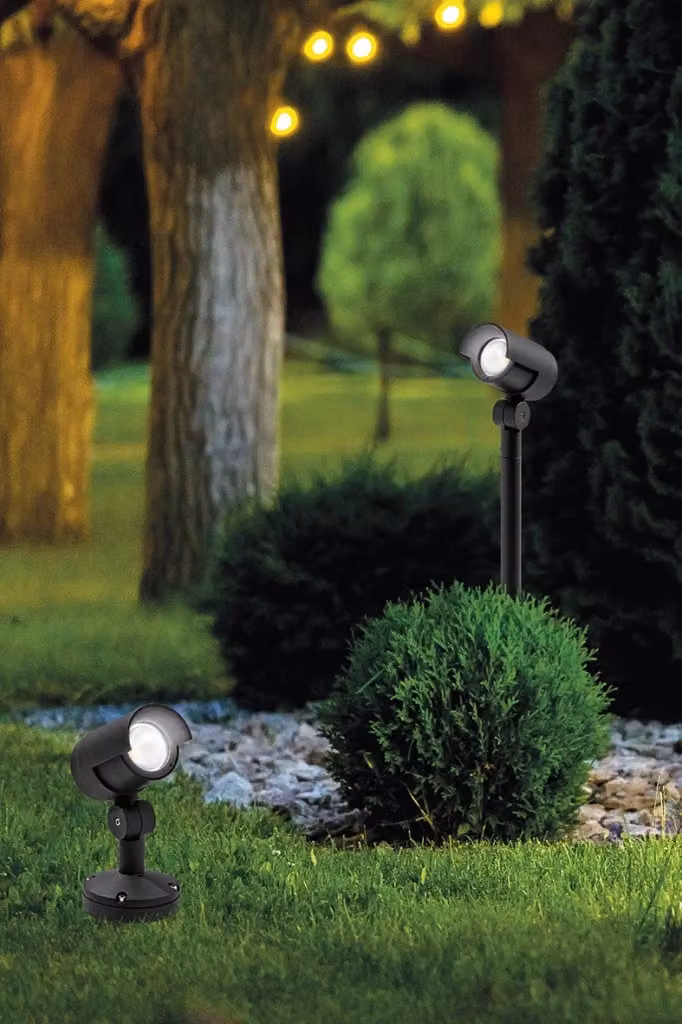 KANA Proiettore LED Orientabile Rossini Group 20W 3000K IP65 Antracite con Angolo 44° per Illuminazione Esterna Parete e Giardino, Altezza: 21 cm – 2
