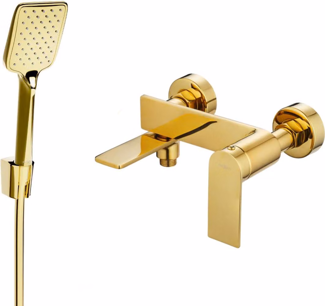 Mexen Zero R62 rubinetto da bagno con set doccia, oro - 7113R62-50