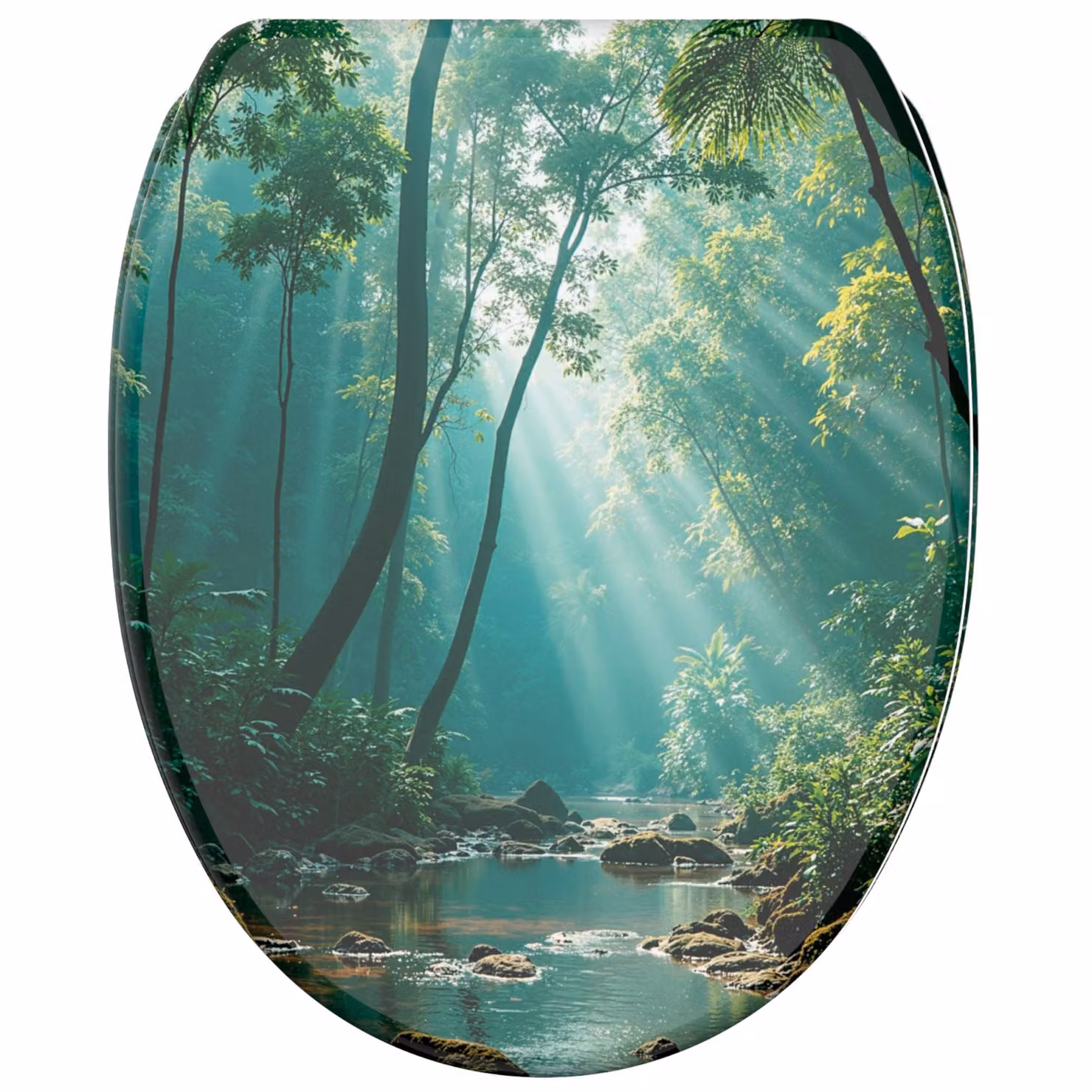 SANILO® Sedile WC con chiusura ammortizzata e chiusura rapida Rainforest, coperchio WC direttamente dal produttore, coperchio WC, sedile WC, coperchio WC