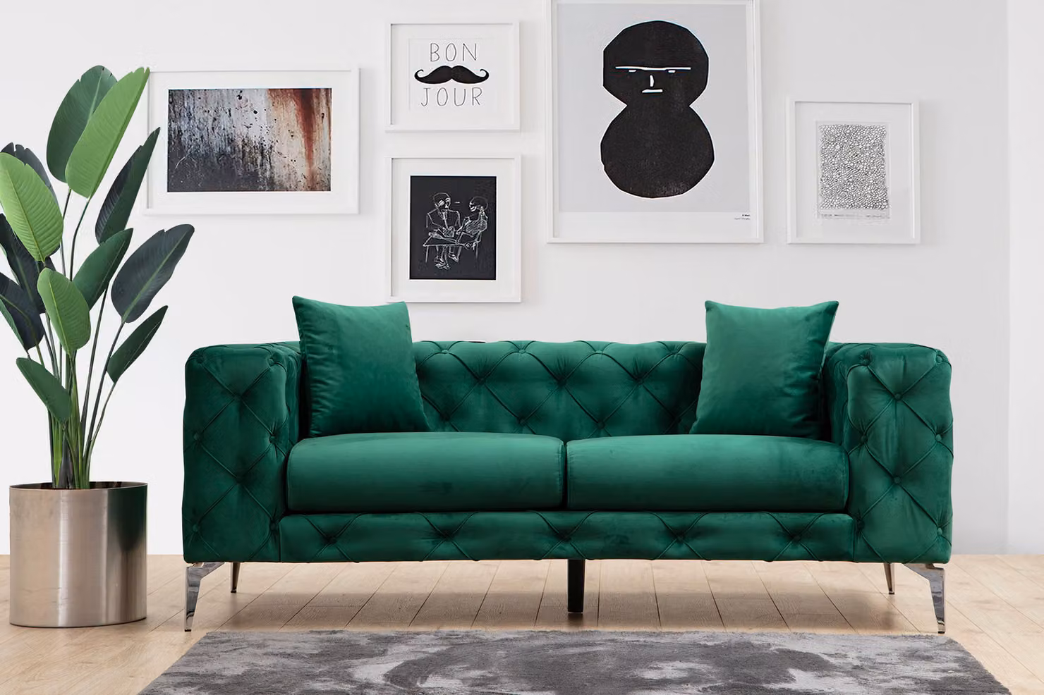 Hanah Home, Como- HLN1133, Verde, Divani letto, Struttura: legno di faggio / pannello truciolare