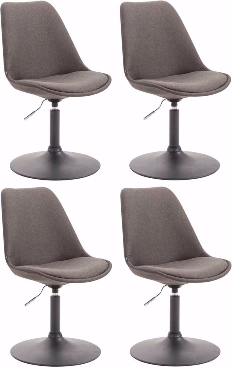 set di 4 sedie da pranzo - sedie da cucina - design moderno, seduta confortevole | colore: grigio scuro, colore base: nero