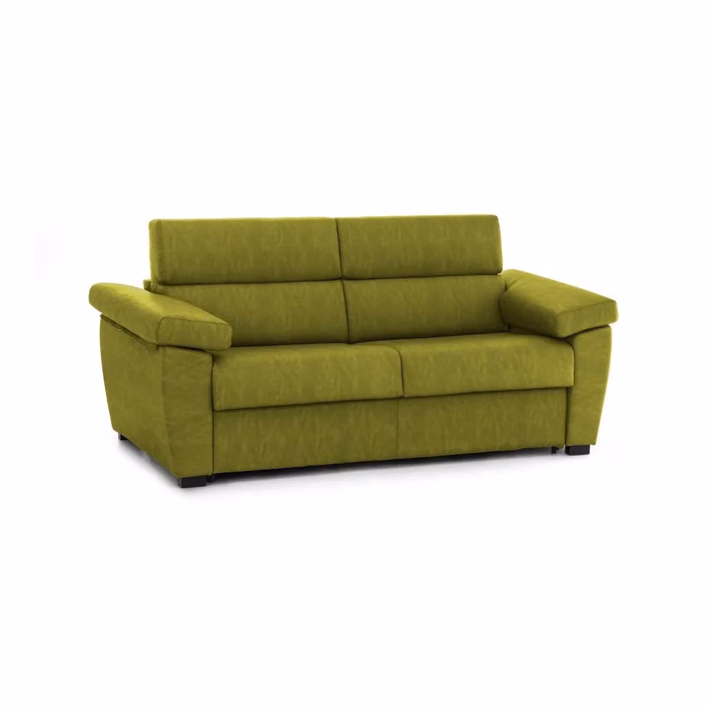 Divano Letto Contrada Made in Italy a 2 Posti con Rivestimento Sfoderabile Verde L: 205 cm, P: 95 cm – 2