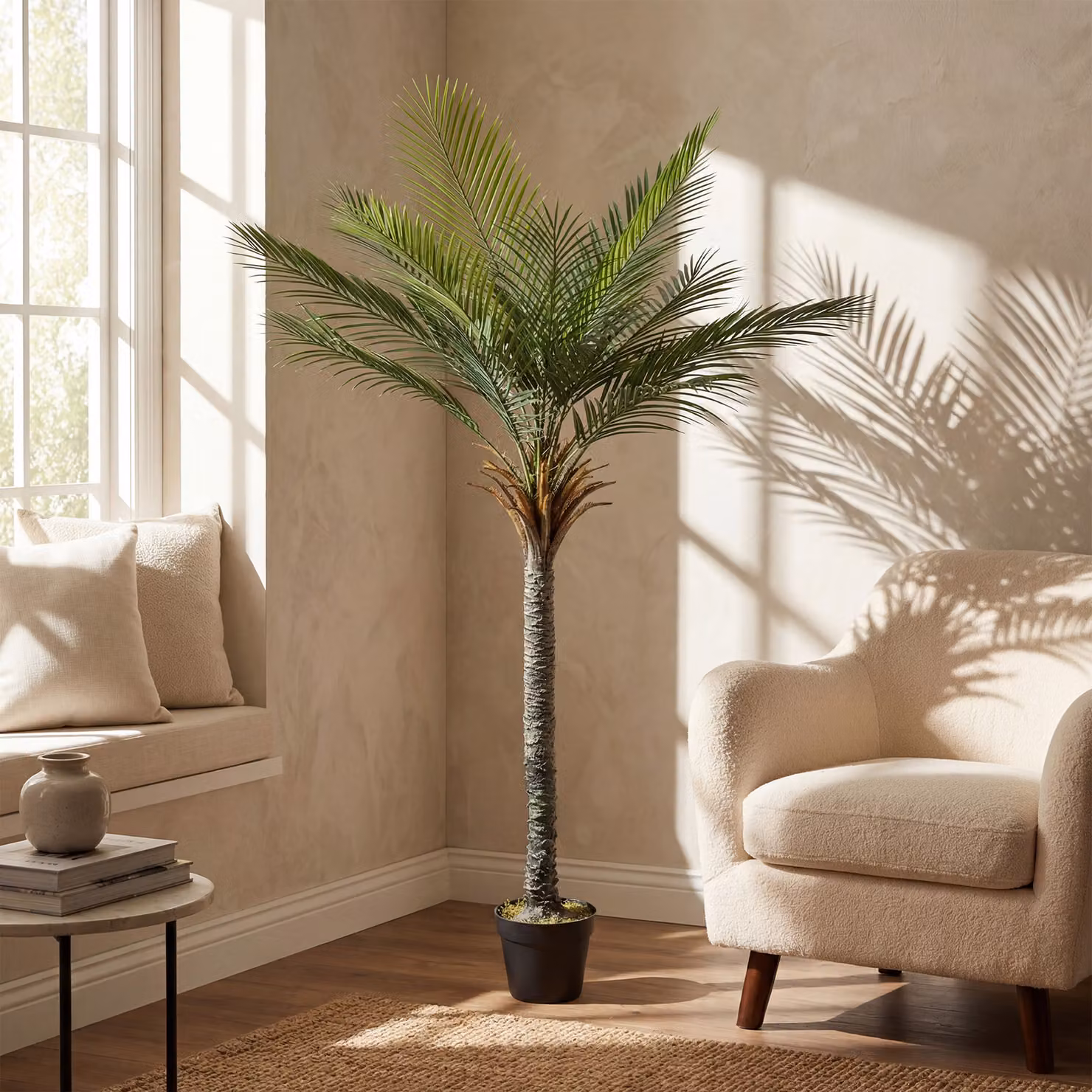 Pianta Artificiale Decorativa Palma HOMCOM Verde, Altezza: 180 cm – 2