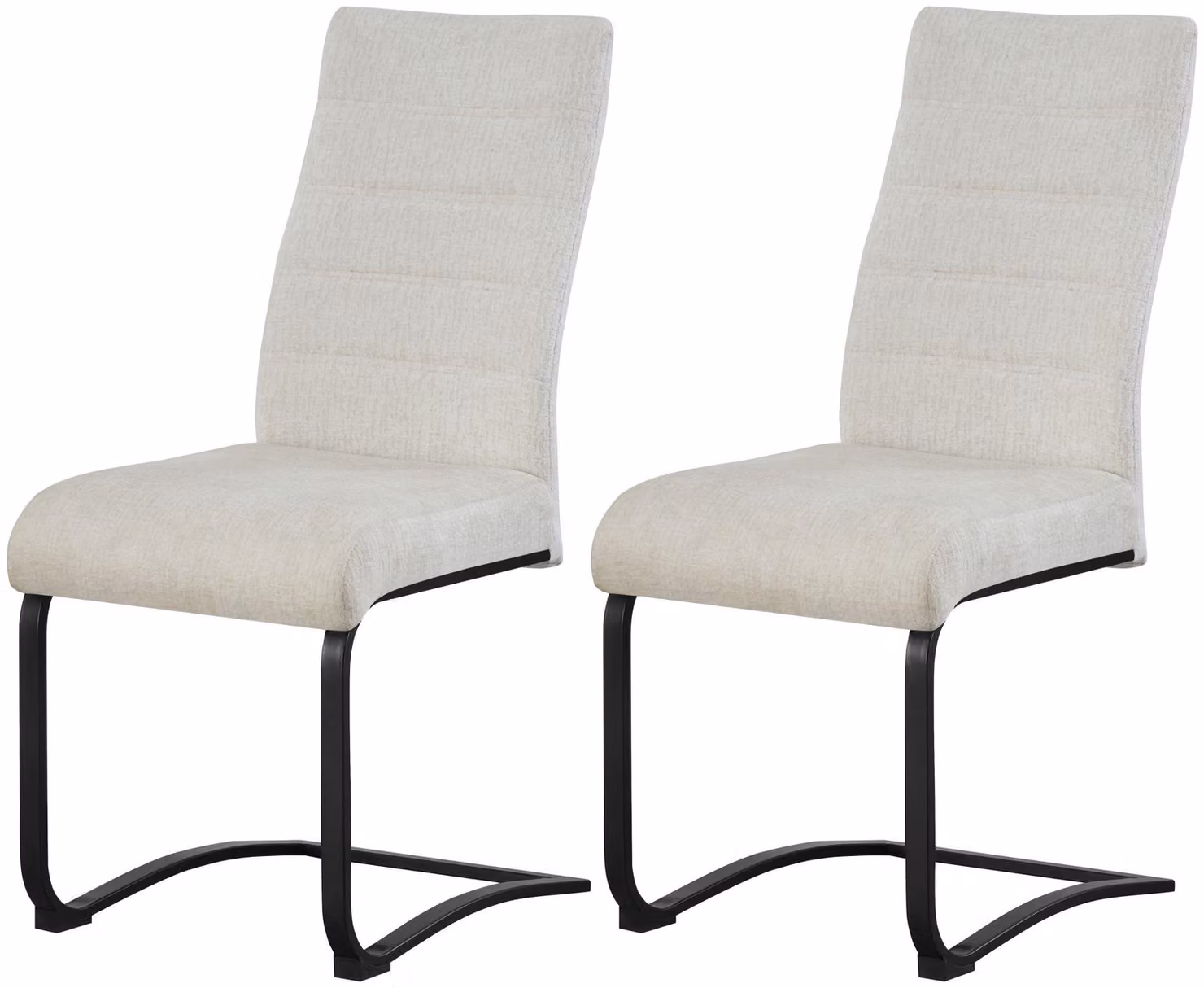 xonox.home Set di 2 sedie Swing Leni in tessuto strutturato crema (L/H/D): 43 x 98 x 59 cm
