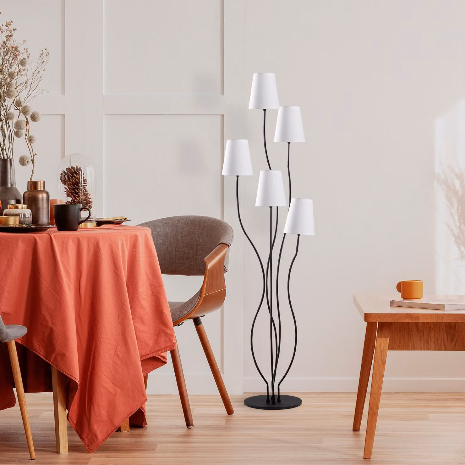 Opviq, Bonibon- Bonibon FLG, nero, bianco, lampada da terra, 44 x 44 x 160 cm, corpo in metallo