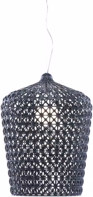 Lampada a sospensione Kartell Kabuki colore nero con tecnologia LED e attacco E27