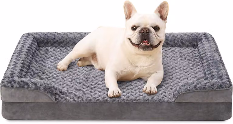 Cuccia per cani in memory foam, grigia, con imbottitura a forma di C, antiscivolo, per animali domestici