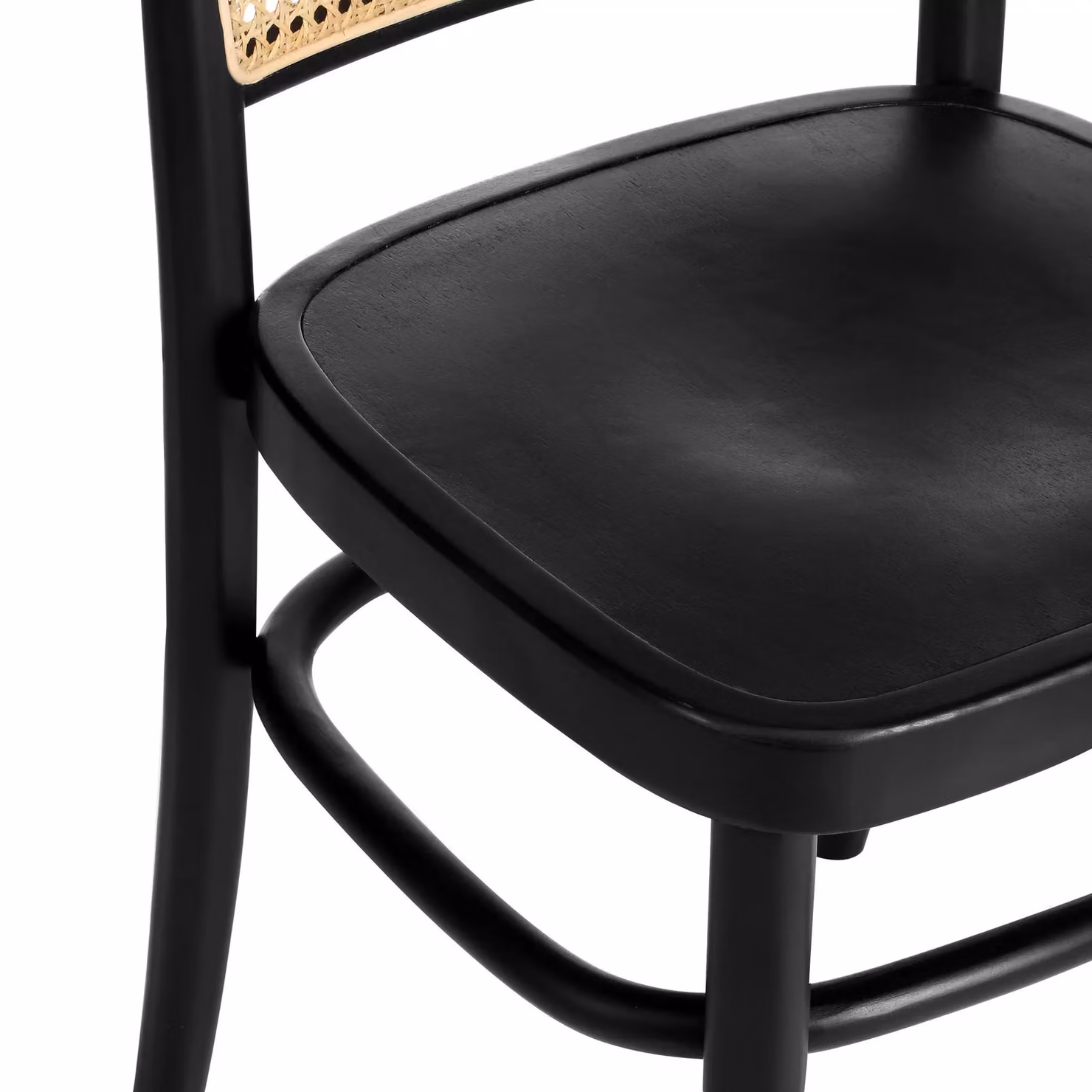 Set di 2 sedie in legno di faggio nero con paglia di Vienna Mobili 2G L/P/H: 45 x 47 x 87 cm – 2